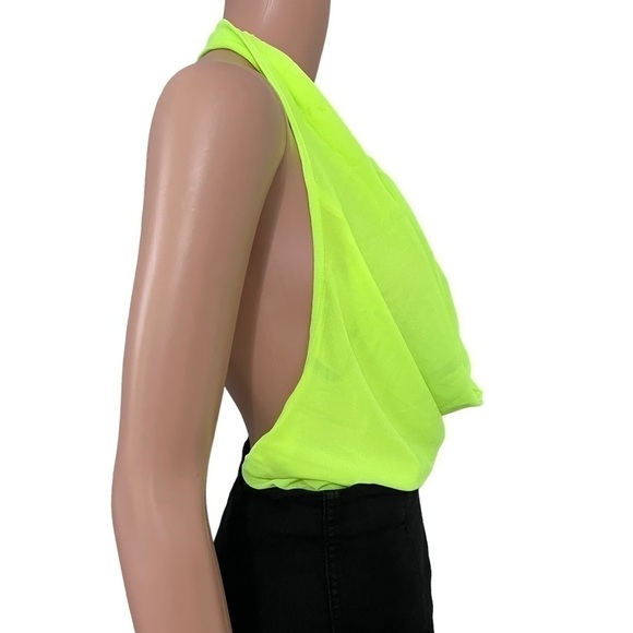 Double Zero Lime Green One Piece Backless Halter Top - Picture 4 of 13